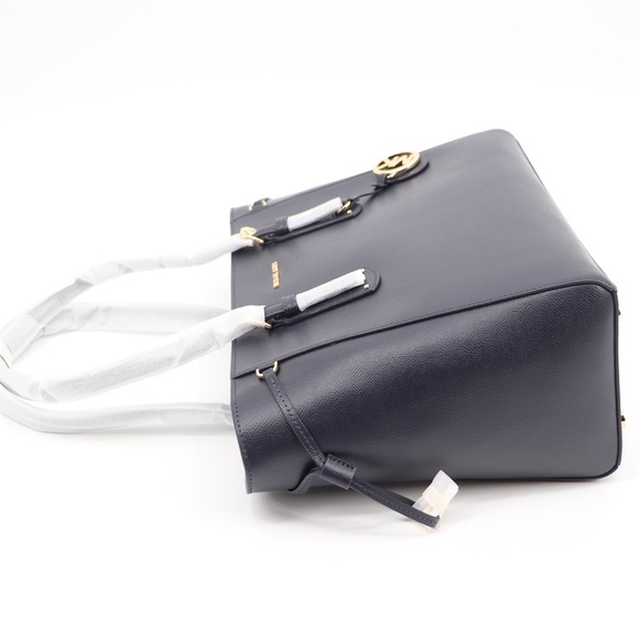 Michael Kors Voyager Leather Tote Shoulder Bag Admiral Blue Navy - Picture 10 of 16
